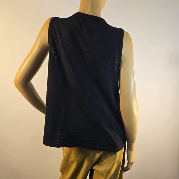 Elliott Lauren Tank Top Black Size Medium All Cotton Sleeveless Crew Neck - Picture 2 of 6